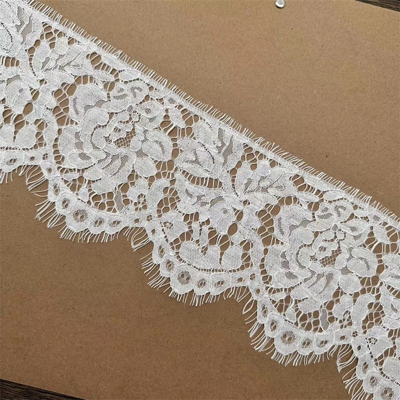 14,5 cm široka iznimna kostna nit, jednoslojna eyelash lace tkanina za DIY dekoracije zavjesa, vjenčanica i modnih dodataka