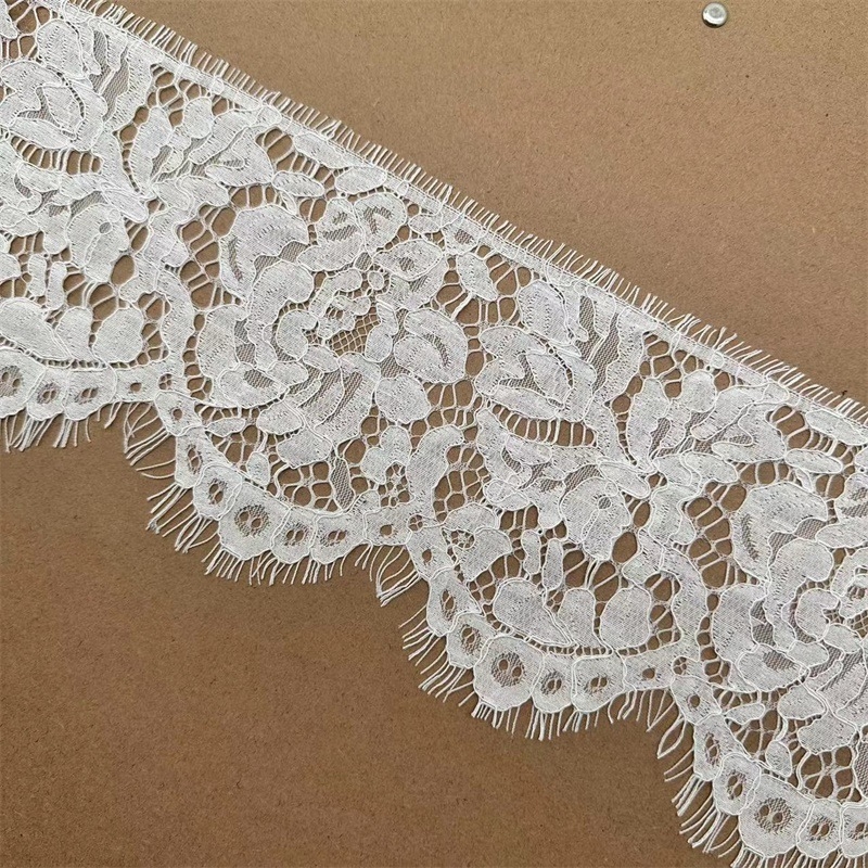 14,5 cm široka iznimna kostna nit, jednoslojna eyelash lace tkanina za DIY dekoracije zavjesa, vjenčanica i modnih dodataka