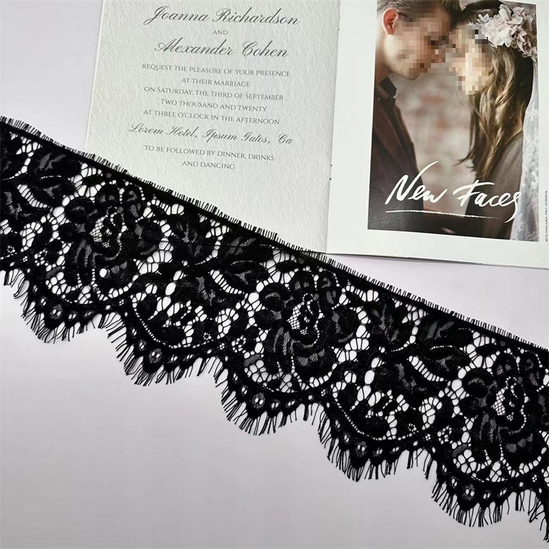 14,5 cm široka iznimna kostna nit, jednoslojna eyelash lace tkanina za DIY dekoracije zavjesa, vjenčanica i modnih dodataka
