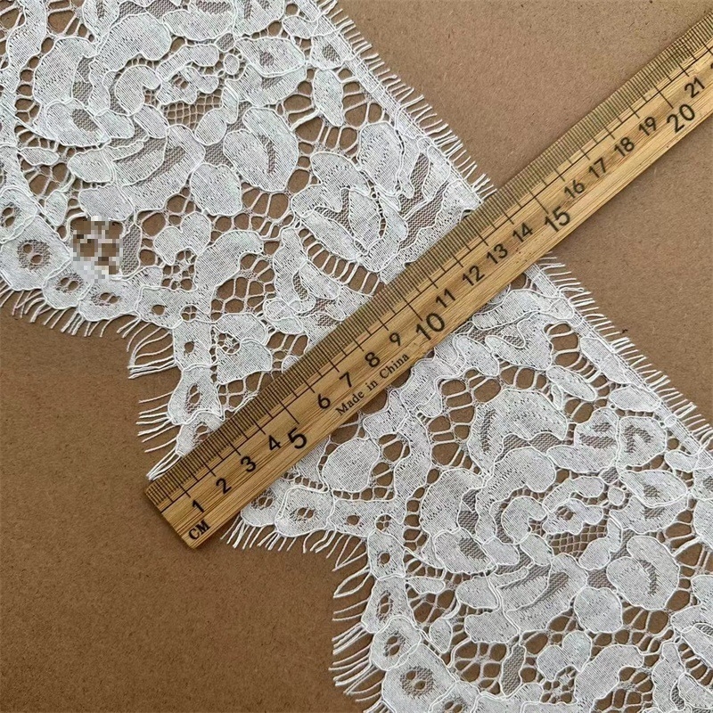 14,5 cm široka iznimna kostna nit, jednoslojna eyelash lace tkanina za DIY dekoracije zavjesa, vjenčanica i modnih dodataka