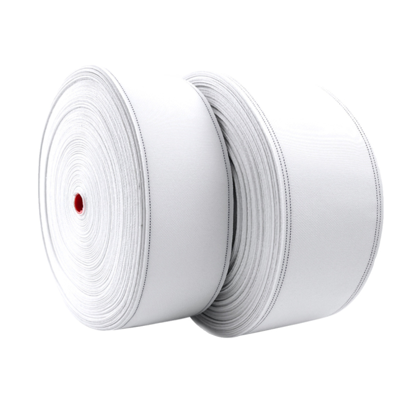 Bandă de perdea din bumbac cu țesătură perforată, accesorii din bandă albă, bandă cu inel roman și căptușeală țesută, densificată și groasă