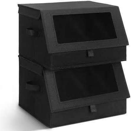 Kutija za pohranu s prednjim otvaranjem, slaganje, s prozornim prozorom, veliki garderobni organizator, 38×35×25 cm, 20–30 l, set od 12 komada