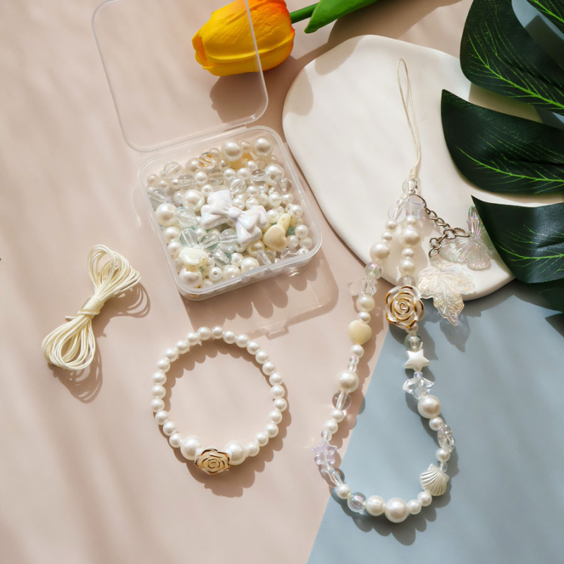 DIY set za perlice za narukvicu – miješani materijali perlica za nakit i perlice za lančić za telefon