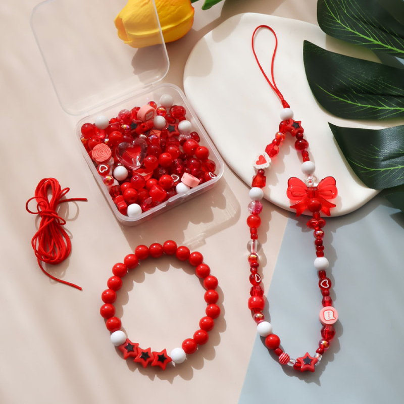 DIY set za perlice za narukvicu – miješani materijali perlica za nakit i perlice za lančić za telefon