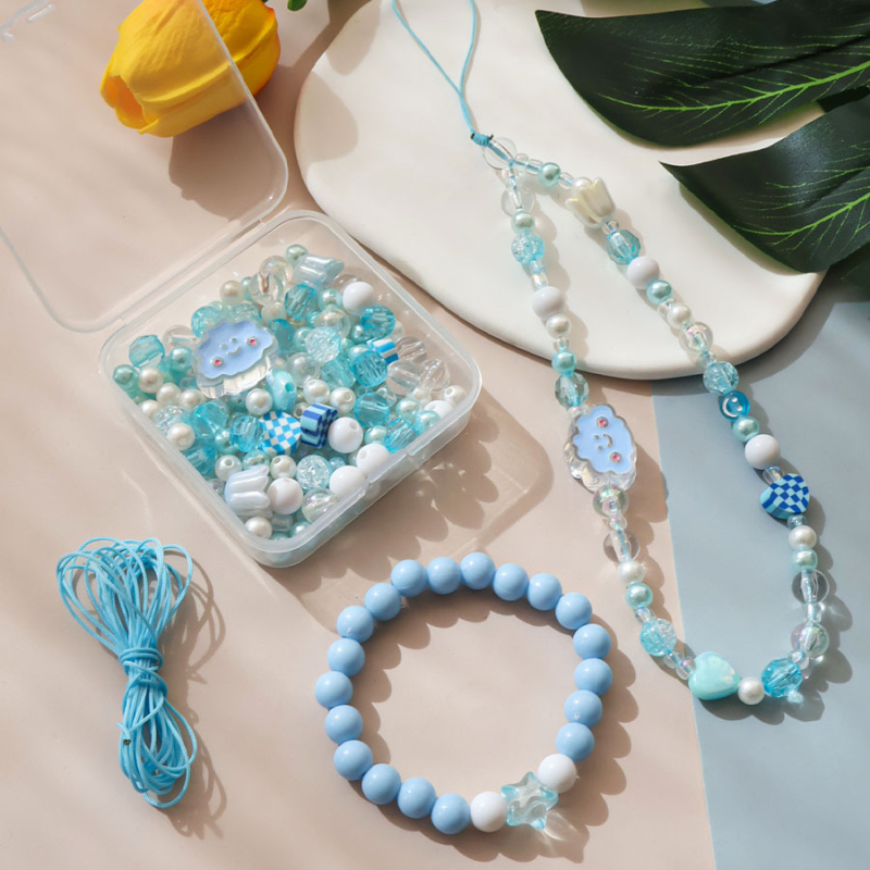 DIY set za perlice za narukvicu – miješani materijali perlica za nakit i perlice za lančić za telefon