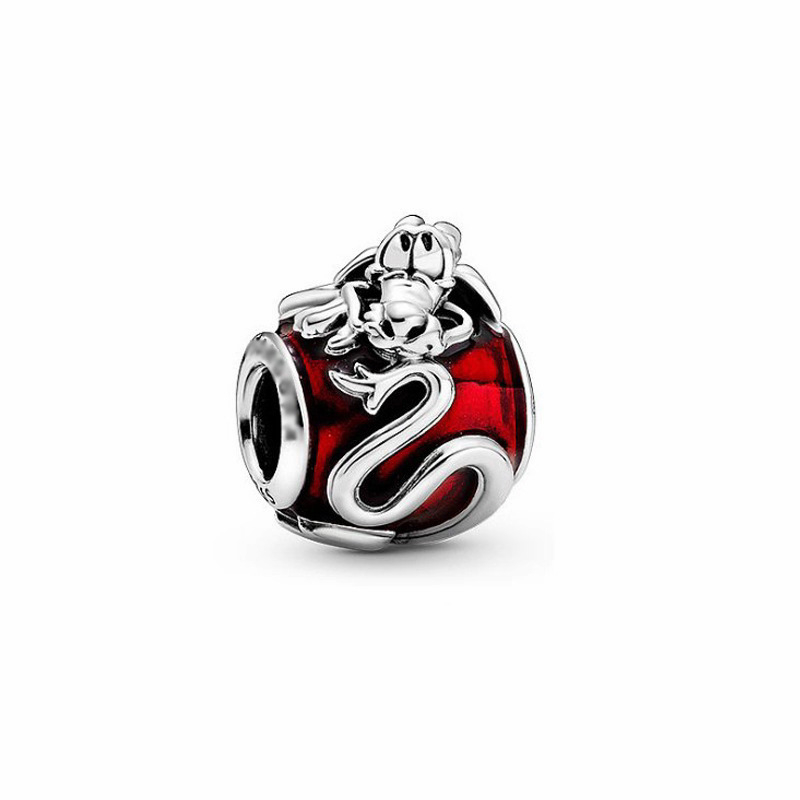 Perle Pandora za narukvicu, bijeli bakar s postim srebrnim premazom, privjesak srca, privjesak Mickey Mouse, labave perle za DIY nakit