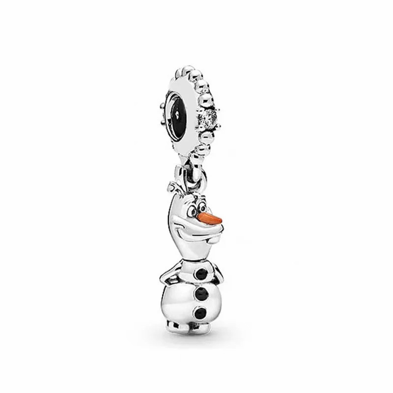 Perle Pandora za narukvicu, bijeli bakar s postim srebrnim premazom, privjesak srca, privjesak Mickey Mouse, labave perle za DIY nakit