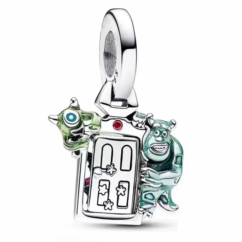 Perle Pandora za narukvicu, bijeli bakar s postim srebrnim premazom, privjesak srca, privjesak Mickey Mouse, labave perle za DIY nakit