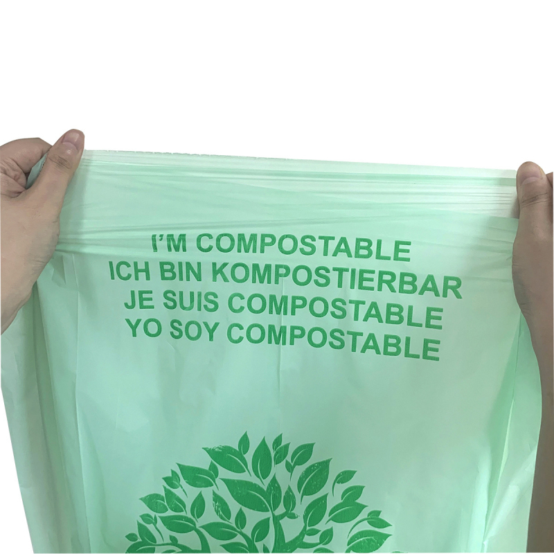 Biološki razgradljive vrećice za otpad od PLA-a, kukuruzni škrob, kompostabilne, za kuhinju i dom, s ravnim otvorom