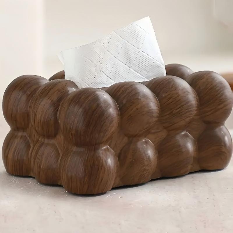 Kutija za papirnate maramice s drvenim uzorkom, novi kineski stil, elegantan kućni dekor