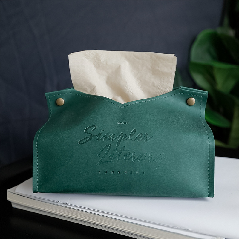 Kožna kutija za maramice s reljefom, nordijskog stila za dnevni boravak, luksuzan stolni dizajn