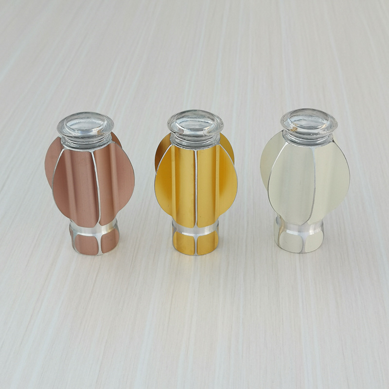 Dekorativna glava za rimski štap zavjese od aluminijske legure, šestodijelna aluminijska glava za šinu zavjese