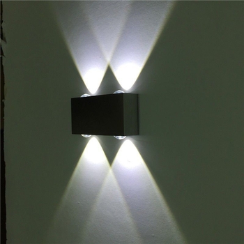 Kvadratna aluminijska zidna LED svjetiljka 4W s gore-dolje osvjetljenjem za stubište, hodnik, dnevnu sobu i spavaću sobu
