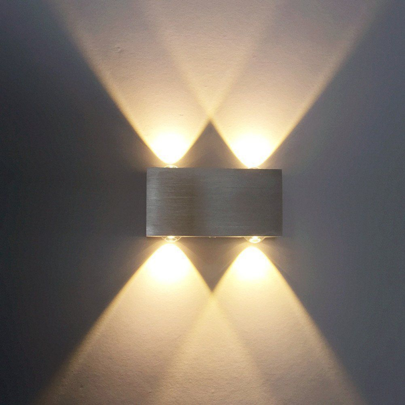 Kvadratna aluminijska zidna LED svjetiljka 4W s gore-dolje osvjetljenjem za stubište, hodnik, dnevnu sobu i spavaću sobu