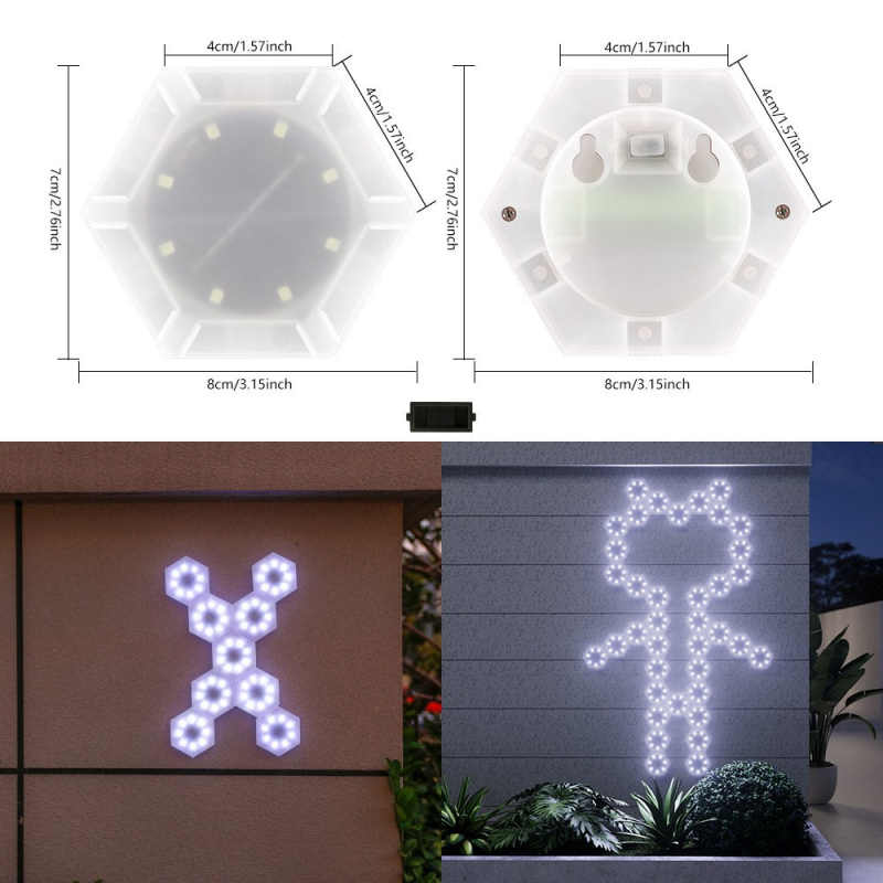 Solarska LED lampica s oblikom saća – dekorativno vanjsko zidno svjetlo, noćna lampica