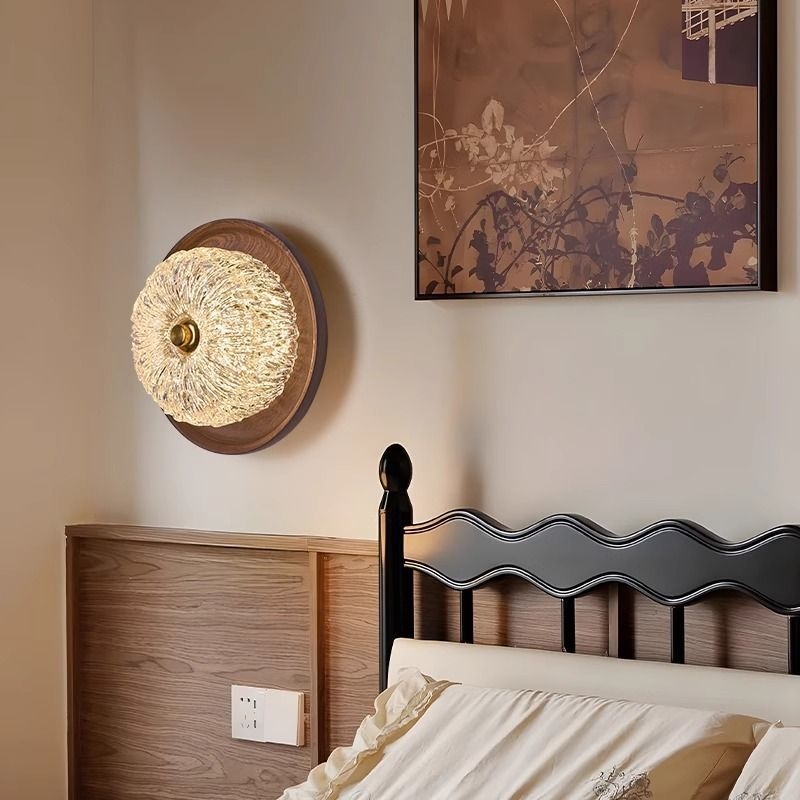 Zidna svjetiljka u kineskom stilu od orašćevog drveta, retro smola, zlatna folija, dekorativno osvjetljenje za balkon