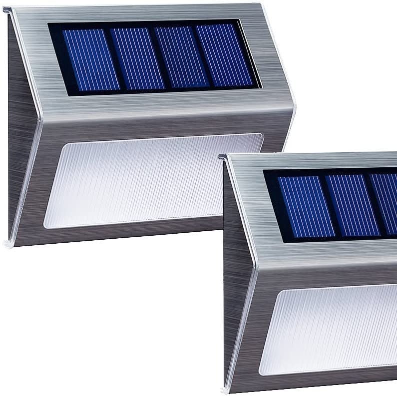 Solarne LED stepenice od nehrđajućeg čelika, 3 LED, za vrt i zid i ogradu, vanjska rasvjeta