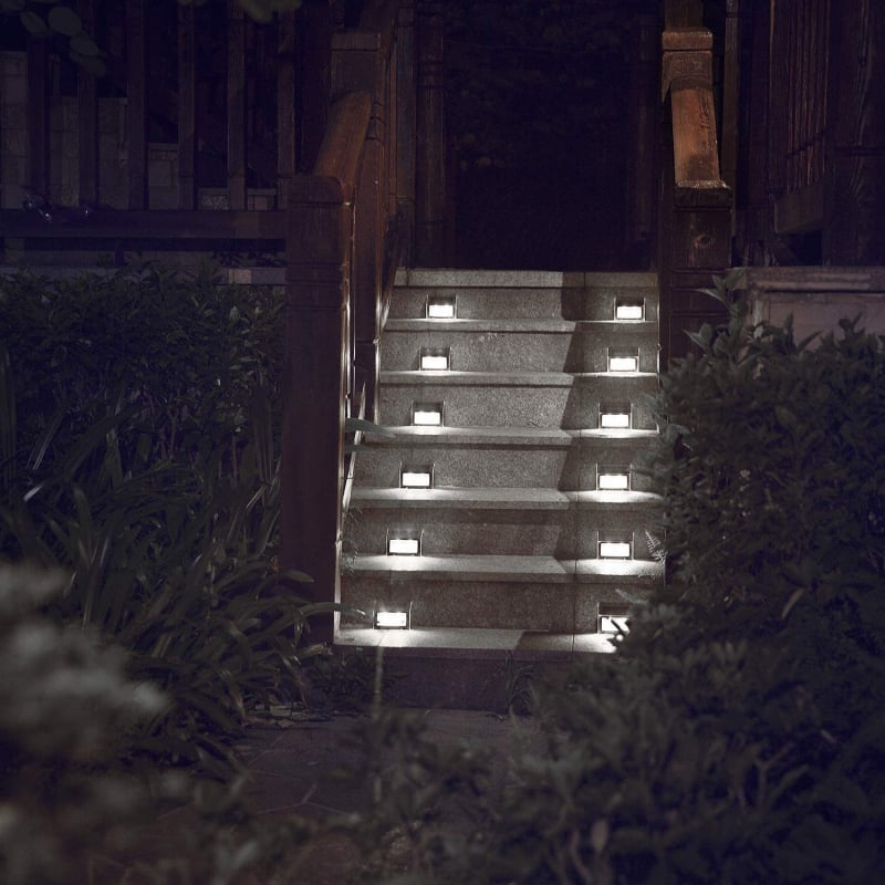 Solarne LED stepenice od nehrđajućeg čelika, 3 LED, za vrt i zid i ogradu, vanjska rasvjeta