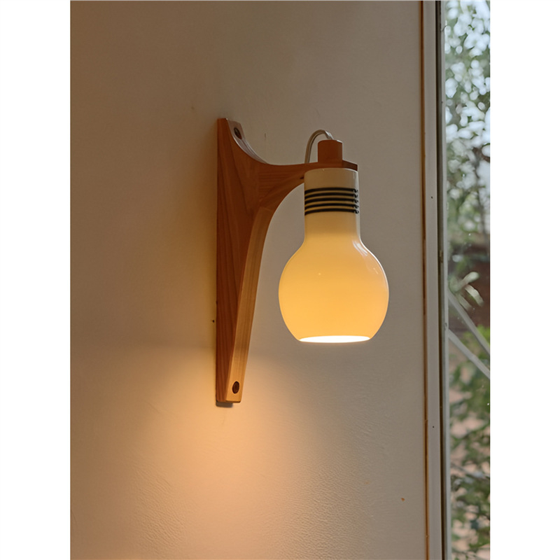 Zidna lampa s vintage drvenim finišem, kineskog stila; pogodna za hodnik, ogledalo, spavaću sobu i radnu sobu.