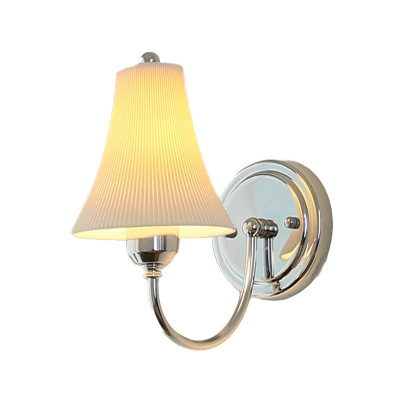 Francuska vintage zidna lampa s uskim strukom, Bauhaus inspiriran za studijsku i spavaću sobu, keramička dizajnerska svjetiljka za dnevni boravak i hodnik Casa
