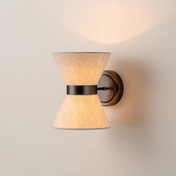 Zidna lampa u stilu Wabi-Sabi s platnenim abažurom, dizajnerska minimalistička LED svjetiljka za dnevni boravak, spavaću sobu i hodnik