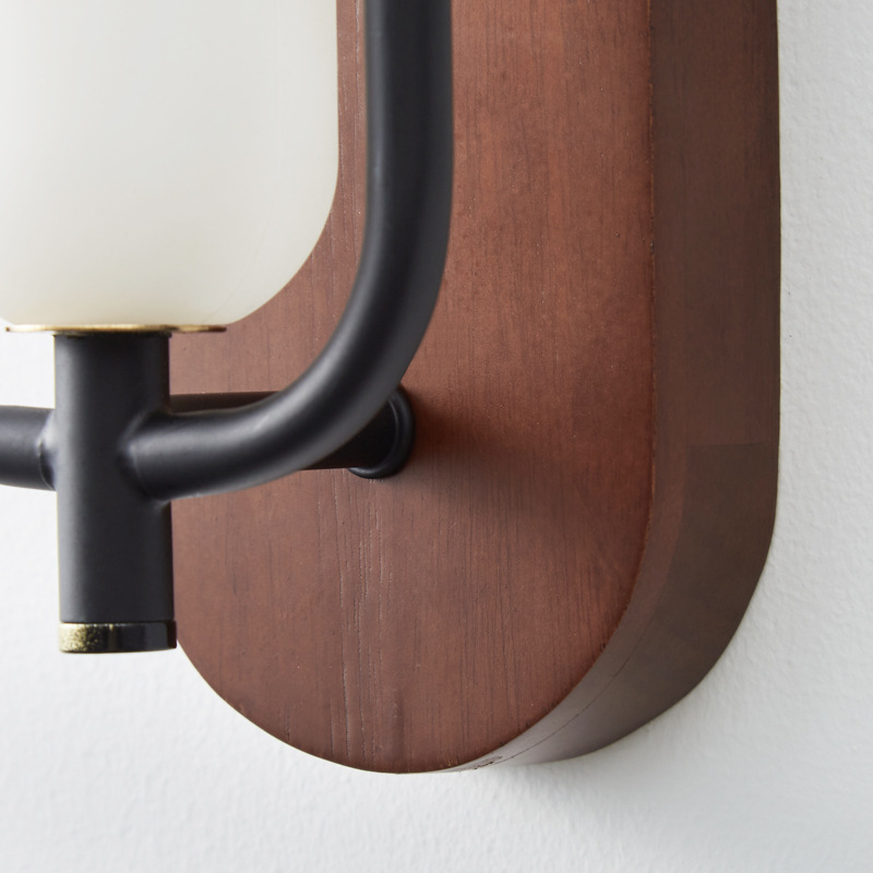 Drvena zidna lampica s nordijskim minimalističkim dizajnom, akrilno sjenilo, LED, 220V, za spavaću sobu i hodnik