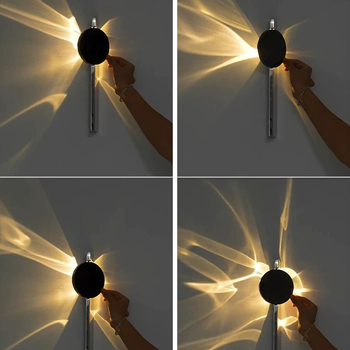 Punjavajuća talijanska minimalistička dizajnerska stenska lampa s učinkom svjetla i sjene, pogodna za dnevni boravak ili spavaću sobu.