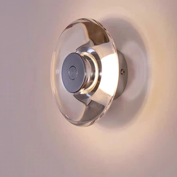 Talijanska minimalistička umjetnička lampa, okrugla kristalna zidna lampa za spavaću sobu, Bauhaus stil, moderna rasvjeta hodnika i ogledala