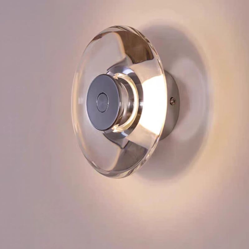 Talijanska minimalistička umjetnička lampa, okrugla kristalna zidna lampa za spavaću sobu, Bauhaus stil, moderna rasvjeta hodnika i ogledala