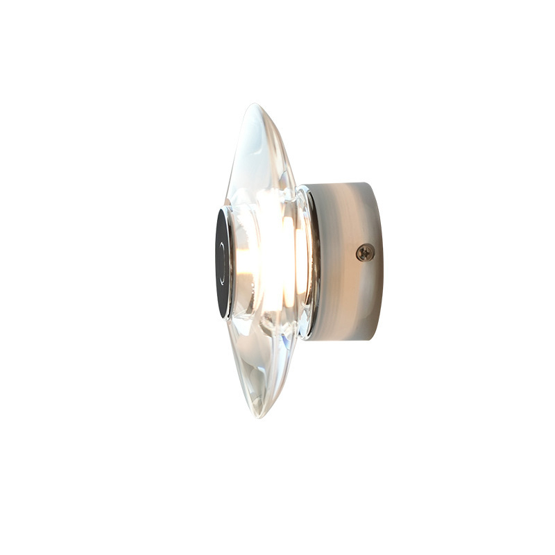 Talijanska minimalistička umjetnička lampa, okrugla kristalna zidna lampa za spavaću sobu, Bauhaus stil, moderna rasvjeta hodnika i ogledala