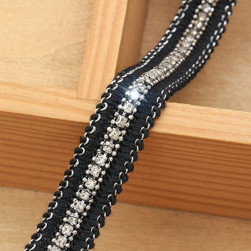 Čipka s kristalima za DIY odjeću – Chanel stil, za ovratnike, manžete, torbe i šešire