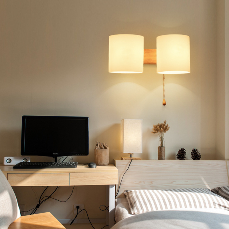 Moderna minimalistička drvena zidna LED svjetiljka za dnevni boravak, hodnik, balkon i spavaću sobu