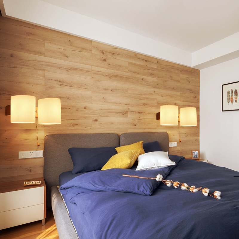 Moderna minimalistička drvena zidna LED svjetiljka za dnevni boravak, hodnik, balkon i spavaću sobu