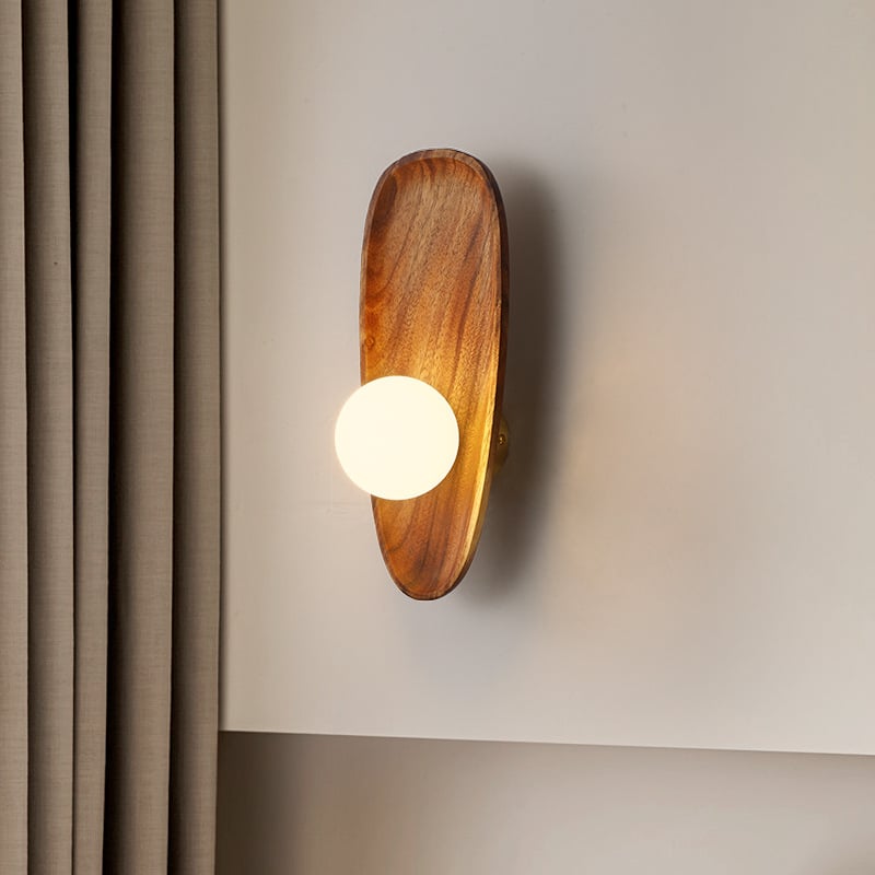 Minimalistička stjena lampa od masivnog drveta u japanskom stilu za spavaću sobu, jednostavan dizajn s naglaskom na wabi-sabi, pogodna za dnevni boravak, hodnik, ulaz i radnu sobu
