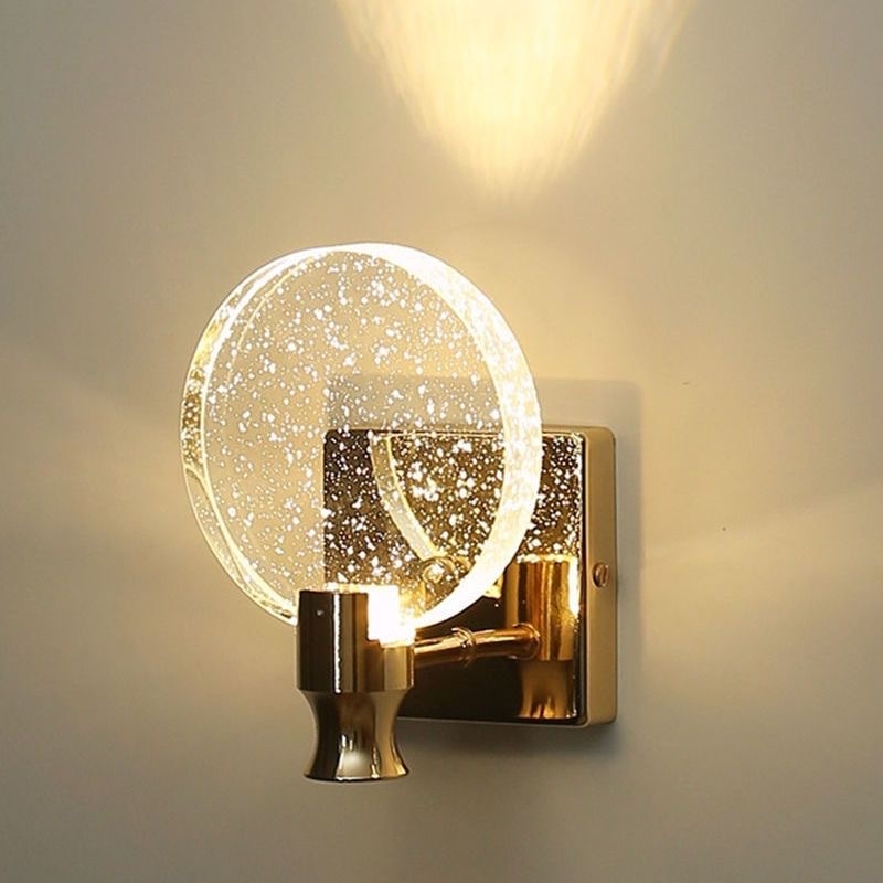 Noćna zidna lampa za spavaću sobu, kristal s mjehurićima, luksuzan dizajn, kreativni minimalistički zidni komad za dnevni boravak s pozadinom televizora, moderna hodnika zidna svjetiljka