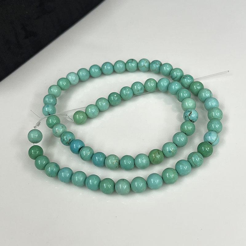 Polu-završene okrugle turkizne perle za DIY narukvice i ogrlice