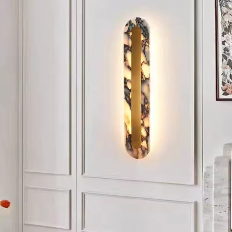 Mramorna zidna lampa, talijanski nadahnjena, moderni minimalistički luksuz za dnevni boravak; francuski srednjovjekovni stil za hodnik i uz krevet, atmosferansko osvjetljenje.