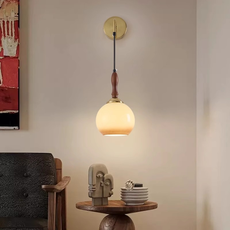 Krem boja, antik stil, mala noćna svjetiljka; zidna svjetiljka za ulaz u japanskom stilu; vintage viseći luster za glavnu spavaću sobu s vertikalnim montiranjem