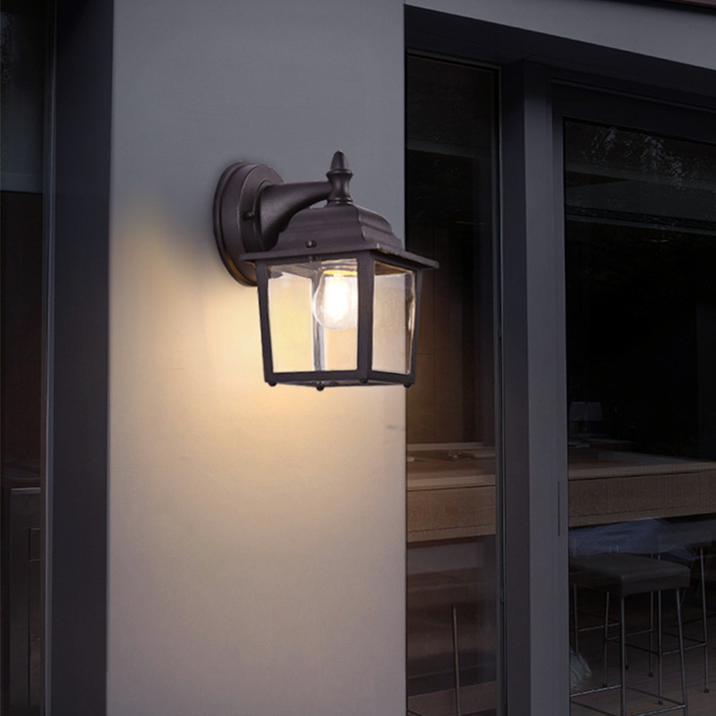 Vanjska zidna svjetiljka za balkon, hodnik, vrt i dvorište — lijevani aluminij, IP65 vodootporan, 360° osvjetljenje