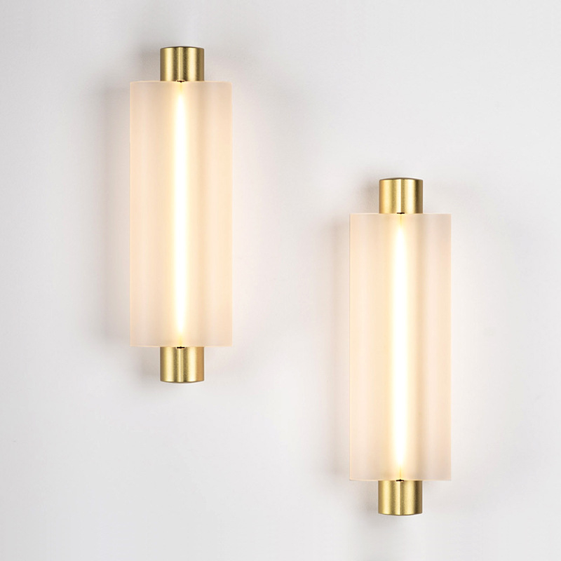 Skandinavska postmoderna minimalistička zidna lampa za spavaću sobu i dnevni boravak, akrilno sjenilo, metalno tijelo