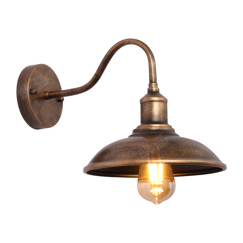 Vanjska zidna svjetiljka, vodootporna, loft-industrijskog stila, za balkon i dvorište, zidna svjetiljka od kovanog željeza, lampa za hodnik