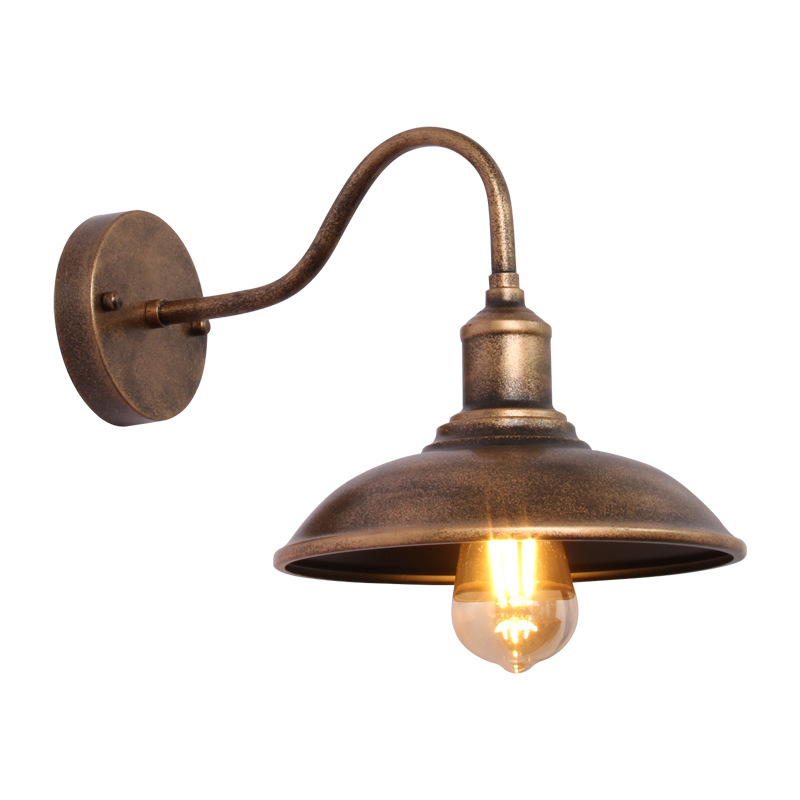 Vanjska zidna svjetiljka, vodootporna, loft-industrijskog stila, za balkon i dvorište, zidna svjetiljka od kovanog željeza, lampa za hodnik
