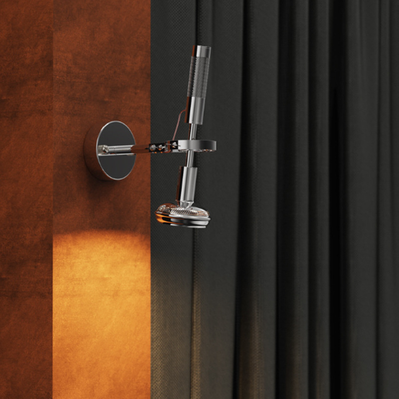 Prilagodljiva zidna lampa u industrijskom stilu s retro dizajnom, za kabinet/hodnik/spavaću sobu; kućište od nehrđajućeg čelika, aluminijsko sjenilo, LED