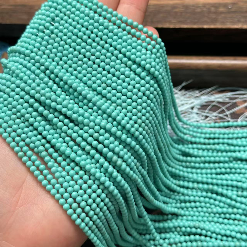 Magnesit turkiz 3 mm okrugle perle, slobodne perle za DIY nakit, distancijske perle za ogrlicu i narukvicu, ručno izrađeno