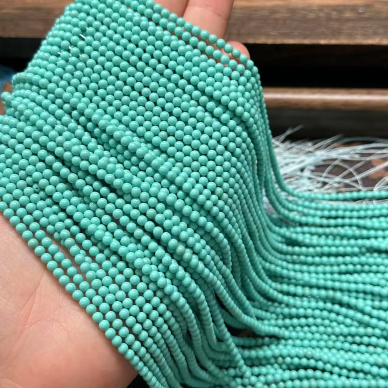 Magnesit turkiz 3 mm okrugle perle, slobodne perle za DIY nakit, distancijske perle za ogrlicu i narukvicu, ručno izrađeno