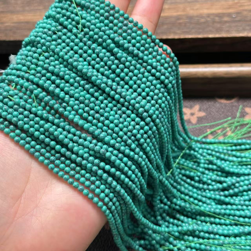 Magnesit turkiz 3 mm okrugle perle, slobodne perle za DIY nakit, distancijske perle za ogrlicu i narukvicu, ručno izrađeno