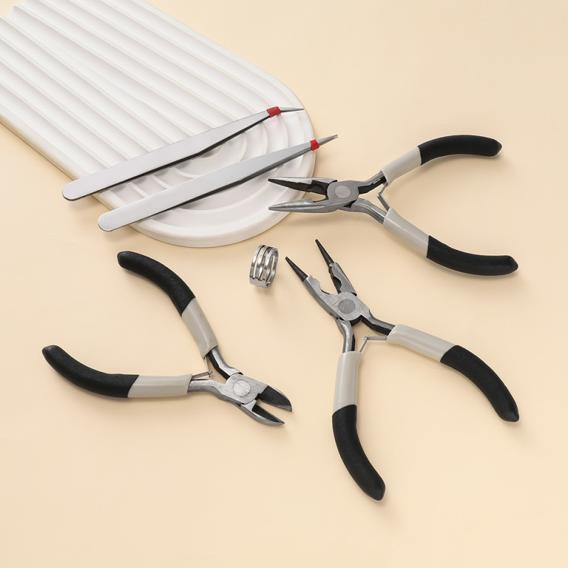 DIY set alata za izradu nakita – 5-inčne kliješta, ljepilo, pincete, škare za prsten, dodaci za perle
