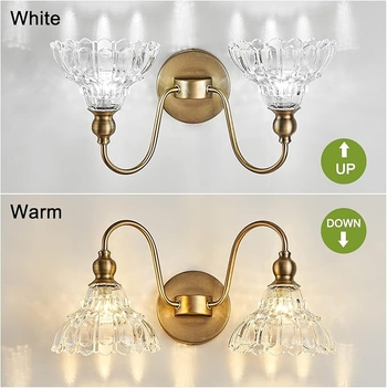 Retro stenska lampa od kristalnog stakla, s dvostrukom ili trostrukom glavom, LED, za kupaonicu, spavaću sobu i hodnik
