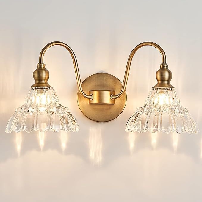 Retro stenska lampa od kristalnog stakla, s dvostrukom ili trostrukom glavom, LED, za kupaonicu, spavaću sobu i hodnik