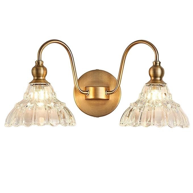 Retro stenska lampa od kristalnog stakla, s dvostrukom ili trostrukom glavom, LED, za kupaonicu, spavaću sobu i hodnik